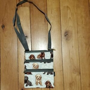 NGIL Dog Print Crossbody Bag in Sage Green